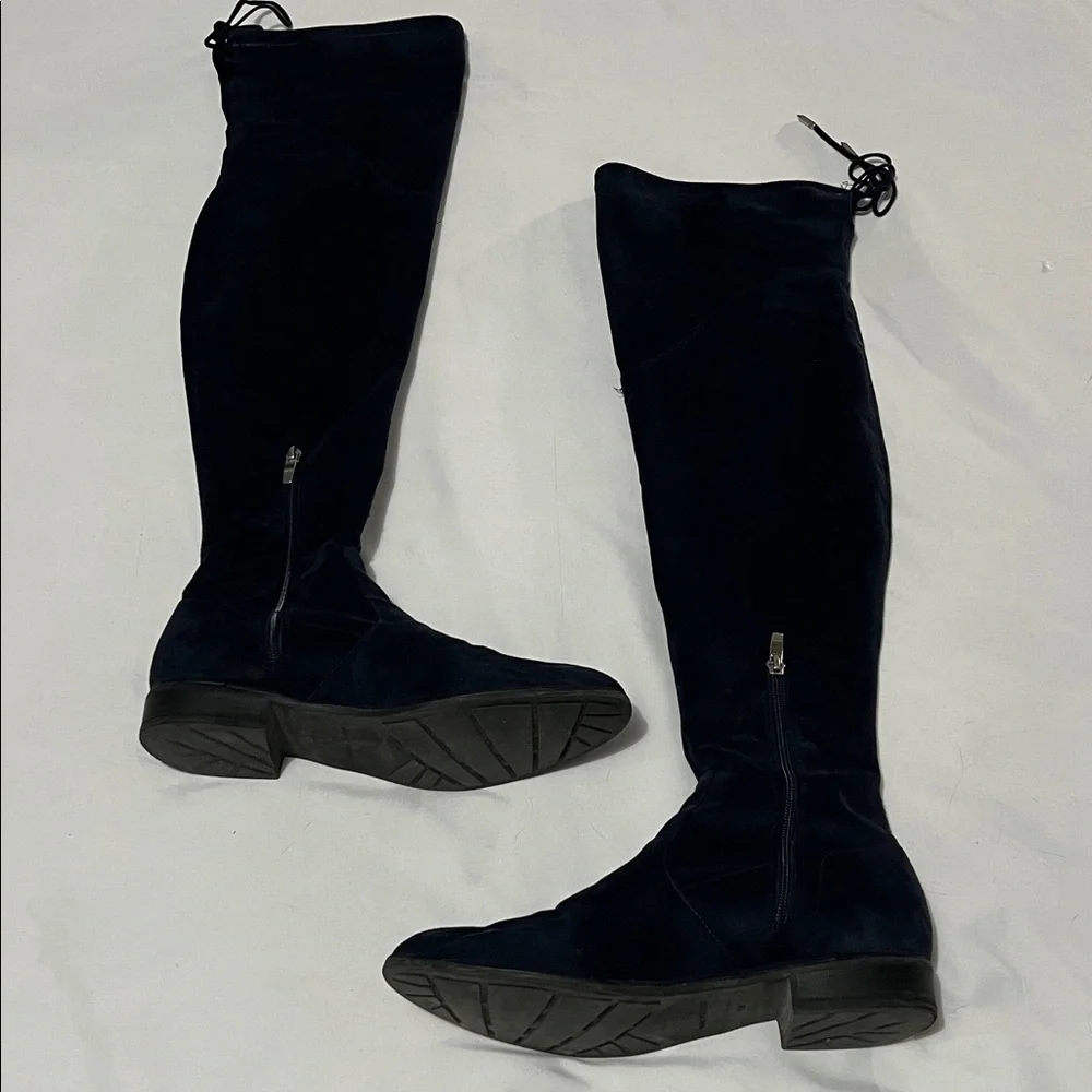 Marc Fisher “Hulie” Navy Suede Over the Knee Boots